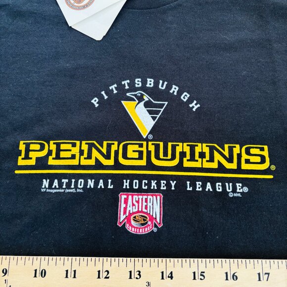 NWT Vintage Lee Sport Pittsburgh Penguins Long Sleeve Shirt Mens 2XL Hockey NHL - Picture 2 of 10